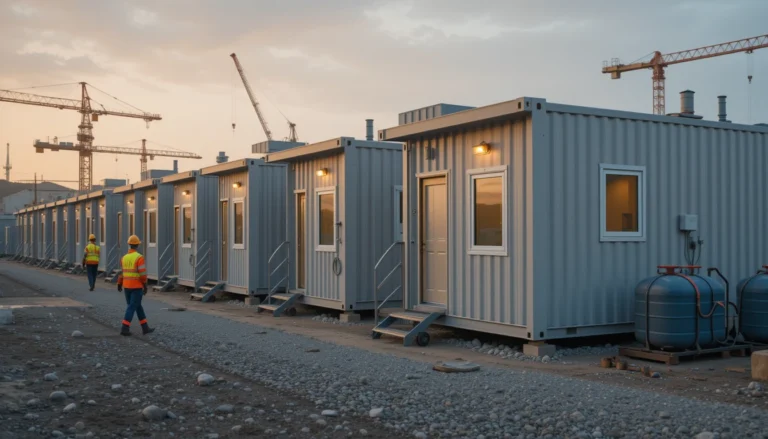 labor camp container housing setup